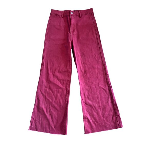 Anniewear Pants - Anniewear Women's Long Burgundy Wide Bottom Pants